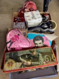 2 boxes of Elvis items, tins