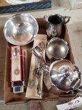 Plated tea set, spoons