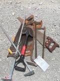 Hand saws, clamps, small shovel