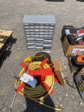 Air hose reel, extension cord reel, hardware organizer