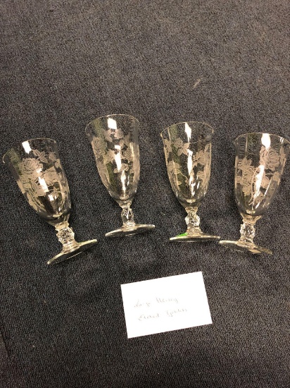 Heisey etched goblets