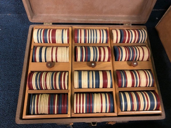 Vintage set of poker chips