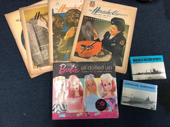 The Household magazines, Barbie book, American submarine Book,
