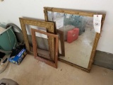 Gold frame mirror, picture frames
