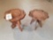 Pair of small wood stands heavily carved