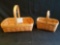 Longaberger 1990 small gathering basket and 1987 medium key basket