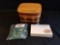 Longaberger 1994 receipe basket w/ lid, receipe cards and liner