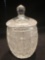 Bohemia hand cut crystal covered jar