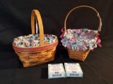 Longaberger 1995 Easter basket with liner and tie ons, 1992 Mothers Day with liner
