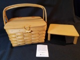 1996 small picnic basket with shelf and attached lid