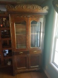 Oak cupboard - 4 door/2 drawer with applied carvings