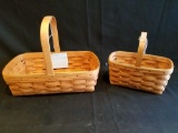 Longaberger 1990 small gathering basket and 1987 medium key basket