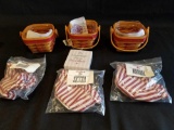 Longberger '96 sweetheart sentiment baskets w/liners , and '93 pewter tie on