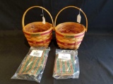 Longaberger 1994 Christmas edition, jingle bell baskets w/liners