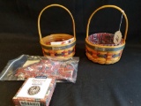 Longaberger 1997 inaugural baskets, w/ liners and tie on