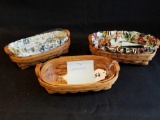 Longaberger booking baskets lavenders, '92, '93, '94 w/ 2 liners