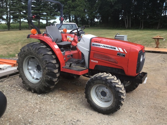 Massey Ferguson 1540 diesel tractor, 4x4 Syncro Shuttle, 4-speed w/ hi/lo, 1,073 hours.