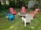 5 plastic chairs (firepit not included)