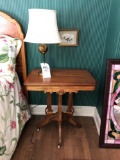 Victorian lamp table on casters