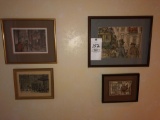 (4) Anton Pieck framed prints