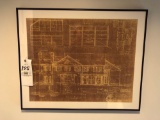 Warren, Ohio blueprint, framed print