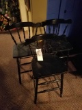 3 black stools
