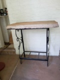 Metal stand with stone top
