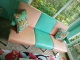 Pink and blue couch