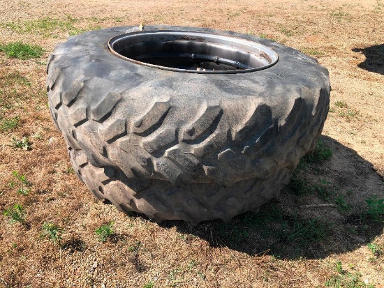 Pair 18.4-38 tires and Case IH rims