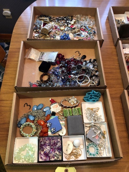 3 Boxes of Costume Jewelry