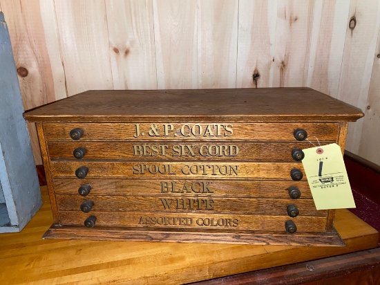 Oak spool cabinet 6 drawer