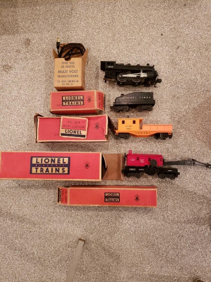 Lionel set Engine, cars, and transformer
