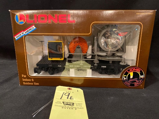 Lionel large scale NYC extended searchlight car 8-87800