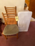 (2) Wood Chairs and Tote
