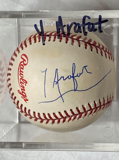 Yassar Arafat autographed 1979 Official All Star game baseball, 50th All Star game