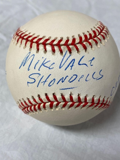 Mike Vale autographed National League baseball