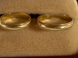Matching 14K gold his & her wedding bands, like new, each weigh 1/10 oz