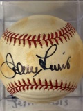 Jerry Lewis autographed Official American League baseball.