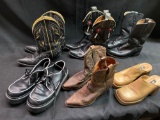 Cowboy boots (Fry Rancher 7M, Rocketbuster 7, Dan Post 6 1/2, Skechers 8.5, Mia 8.5 medium)