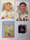 Reproduction 1933 Goudey Ruth card with printed signature, 1997 Indians All Star game pin