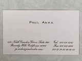 Paul Anka business card