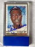 1999 Topps #237 Hank Aaron 3000th Hit Magic Moments card, autographed