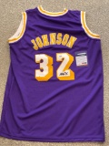 Magic Johnson autographed Lakers jersey. Has PSA COA #5A18840. Size XL