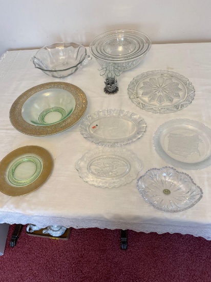 Pattern glassware, Ohio & Spirit of '76 plates, 4-pc. Mix bowl set, etc.