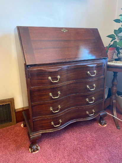 Maddox claw-footed Chippendale style desk.