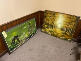 (2) Large framed paintings