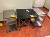 (2) SS carts and table