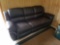 Leather style reclining sofa