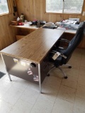 Metal desk and chair