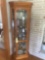 Oak lighted curio cabinet-CABINET ONLY CONTENTS STAY